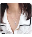 Stylish Leaf Designed Silver Necklace SPE-3670